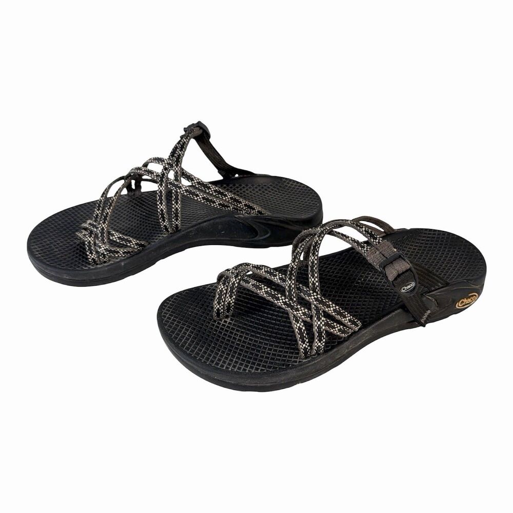 Chaco Women's 9 ZX/2 Classic Sandal Black/White Hiking Travel Strappy Sandal
